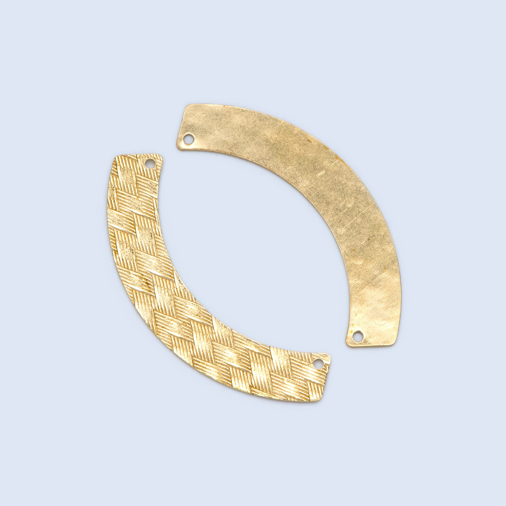 10pcs Raw Brass Curved Bar Connectors 47mm, Solid Brass Charm Pendants Wholesale (RB-191)